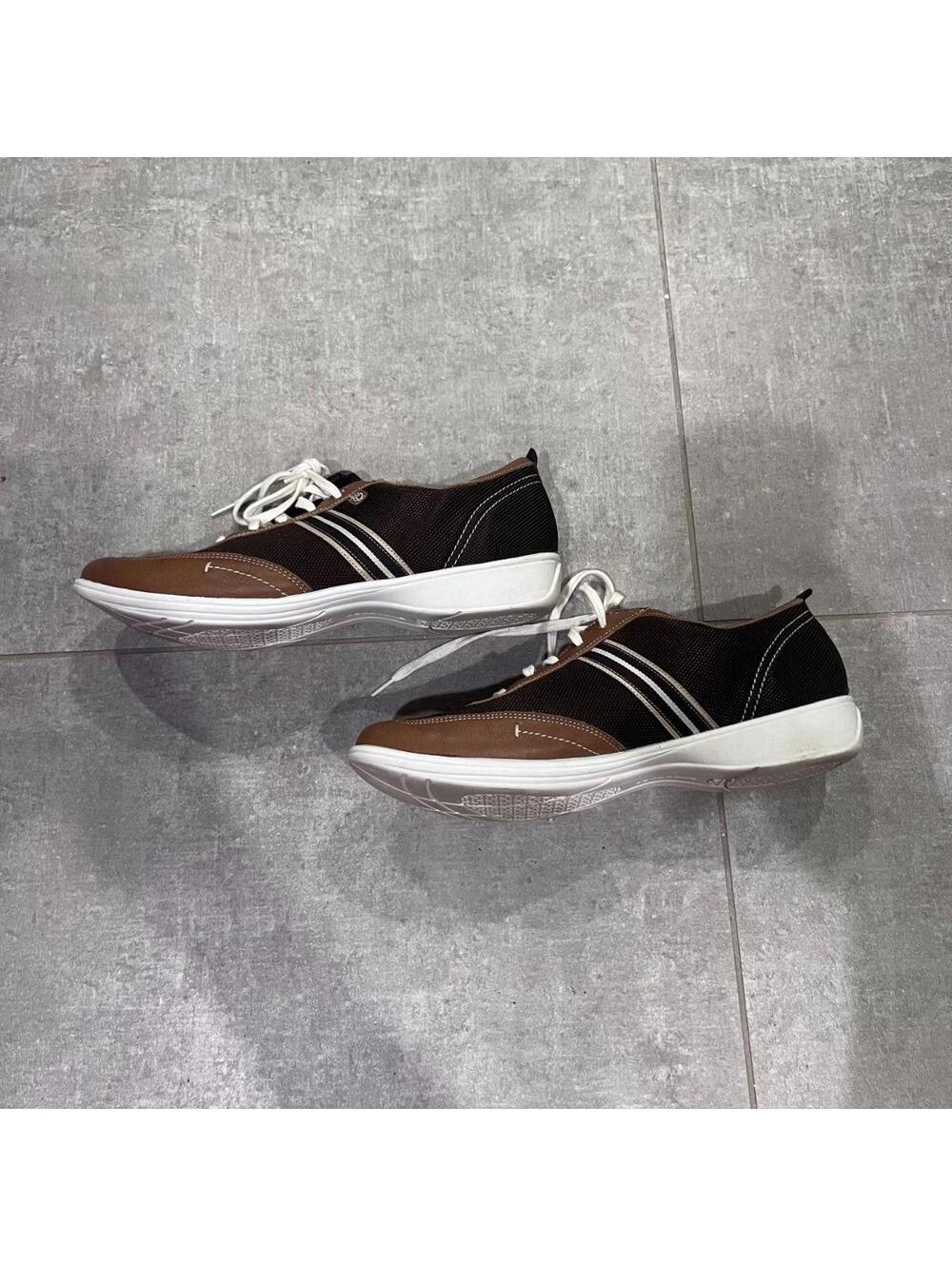 Vintage Brown Bowling Platform Sneakers